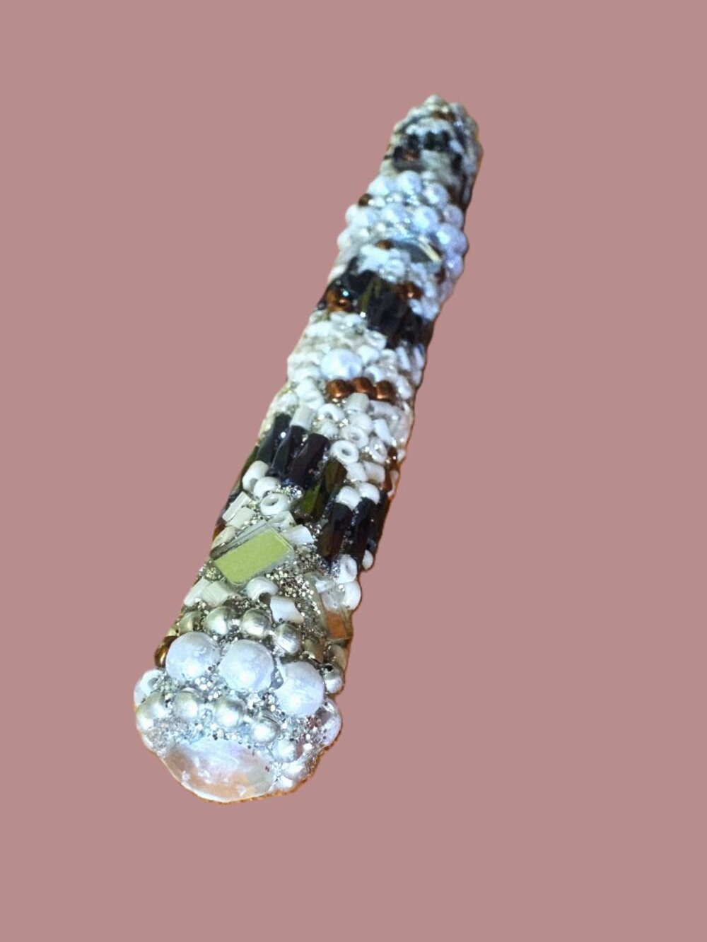 Decorative Pearl-Beaded Writing Pen Purple Ink NWOT